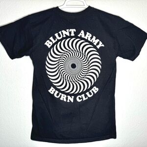 Spitfire - Blunt Army Burn Club with Classic Swirl Shirt Small Black